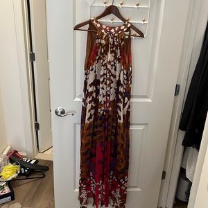 Long halter chiffon dress